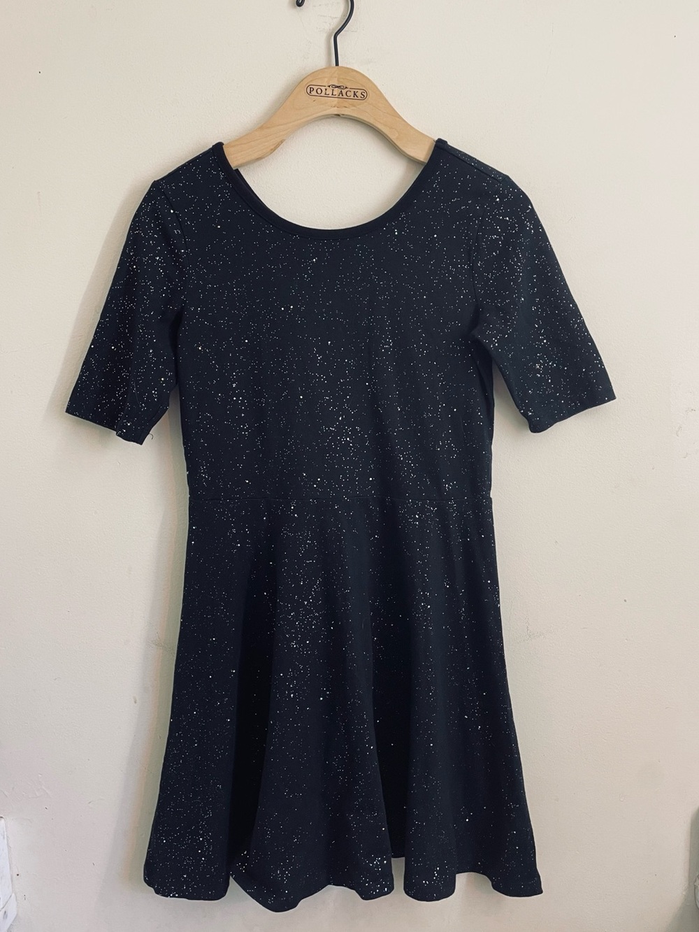 Gap Kids Black Star Skater Dress XL Glitter Galaxy Dress
